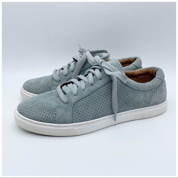 CASLON Gray Perforated Leather Sneakers Laced - Picture 3 of 12